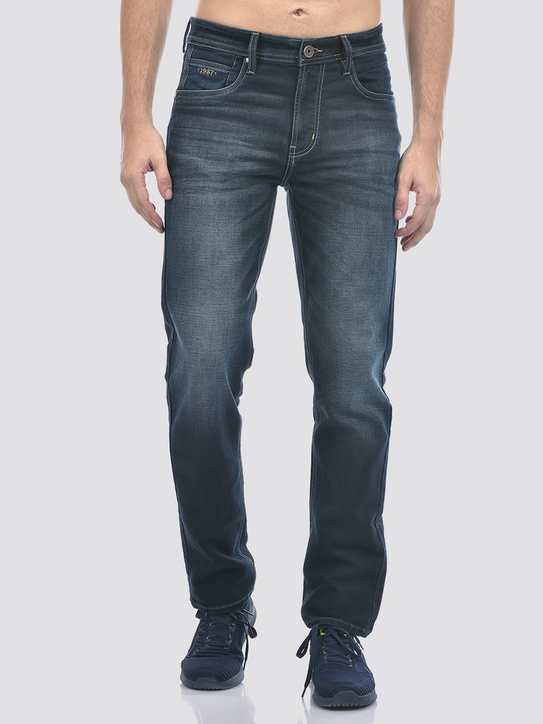 Numero Uno Men Dark Blue Slim Fit Mid Rise Sustainable Jeans